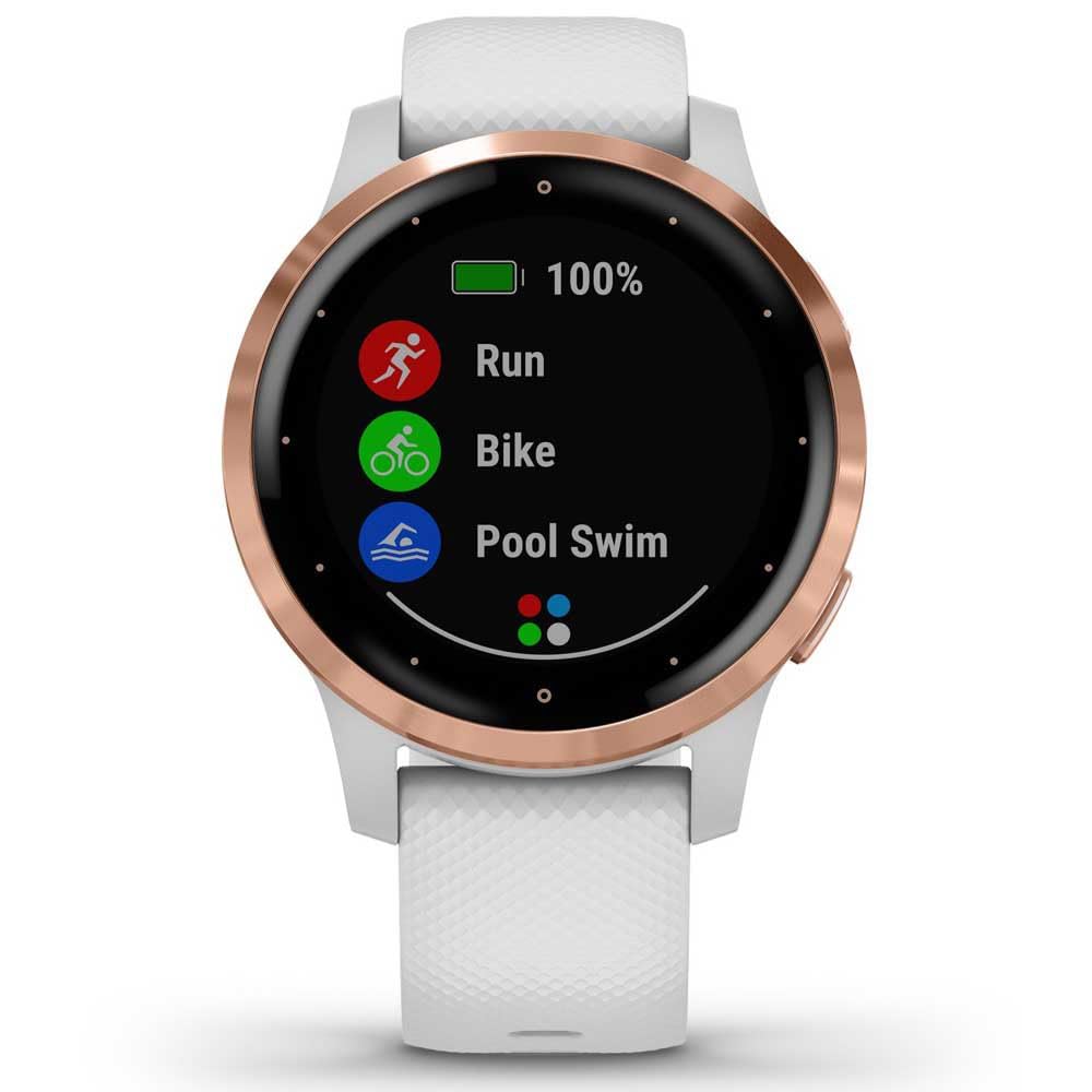 Garmin Vívoactive 4S Reloj Inteligente con GPS y Funciones de Control de la Salud Durante Todo el Día, Adultos Unisex, Rosa/Blanco, 40mm