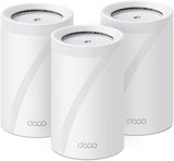 TP-Link Deco BE68 (3-Pack), WiFi 7 Mesh BE14000 Tri-Band, 14 Gbit/s, Ethernet Port up to 10 Gbit/s, Band 6 GHz, Coverage up to 700 m², Compatible with All Fiber Internet Boxes