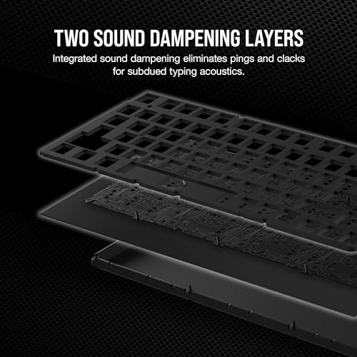 Corsair K65 Plus Wireless 75% RGB Teclado mecánico para Juegos Intercambiable en Caliente - Interruptores lineales Rojos MLX prelubricados - Supresión de Ruido de Doble Capa - Teclas PBT -