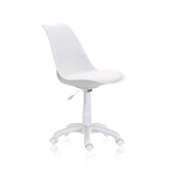 Lina Silla Giratoria para Estudio, Escritorio o Dormitorio, Acabado en Blanco, Medidas: 60 cm (Ancho) x 60 cm (Largo) x 79-89 cm (Alto)