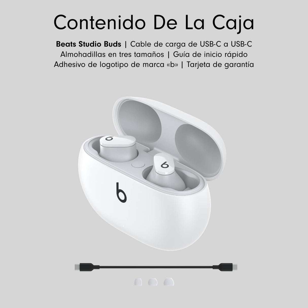 Beats Studio Buds – Auriculares intraurales Totalmente inalámbricos con cancelación del Ruido – Auriculares Bluetooth Resistentes al Sudor, compatibles con Apple y Android – Blanco