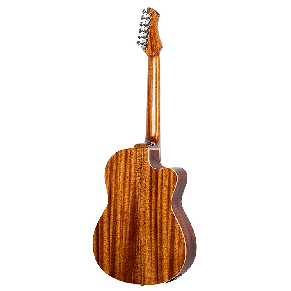 ORTEGA Perfomer Series Classical Guitar 44 Mástil delgado, Caja fina, Zurdo Abeto y Preamp y funda RCE238SN-FT-L