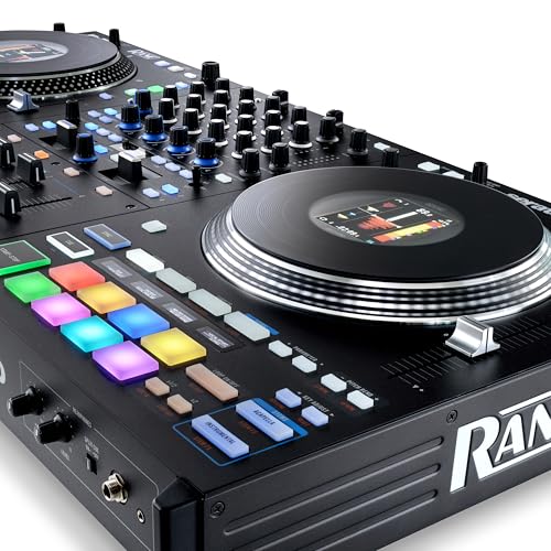 RANE PERFORMER Controlador DJ motorizado de 4 canales, platos 7" con displays, faders Precision Feel, Stem Split, FX Avanzado, Serato DJ Pro incluido