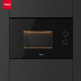 TEKA Microondas Integrable, Capacidad 20 L, 5 Niveles de Potencia, 800 W, Cristal Negro, Plato Giratorio 25,5 cm, Modelo ML 820 FI BK