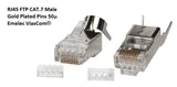 Emelec VíasCom R-DATA-7000/R/050 – 50m Cable Data CAT7 S/FTP BC 4x2x26AWG montado en Portacables con RJ45 50µ – PVC Flexible – Color Negro