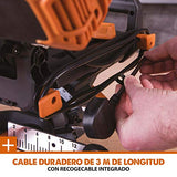 Evolution Power Tools R210SMS+ Ingletadora deslizante multimaterial de 210 mm, con paquete Plus, Corta acero dulce, aluminio, plástico, madera con clavos incrustados, 230 V