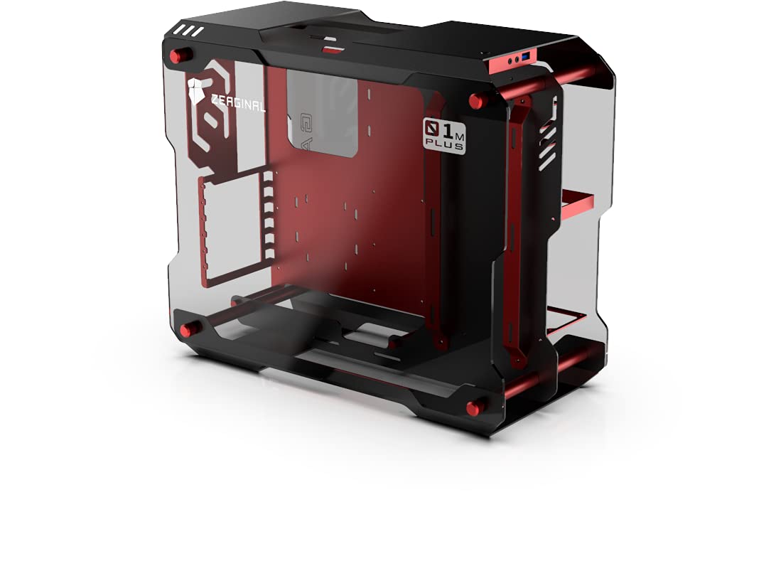 Zeaginal ZC-01M Plus (Negro/Rojo) - Carcasa del Ordenador Abierto ATX