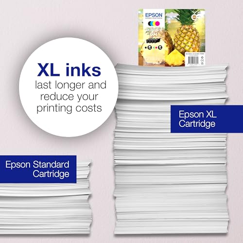 Epson Tinta Original Multipack 4 Colores 604XL - Cartucho Negro, Cian, Magenta y Amarillo en Tamaño XL