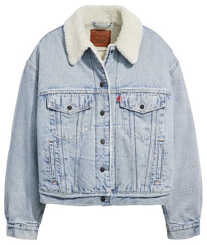 Levi's 90S Sherpa Trucker, Chaqueta de jean Mujer, Morning Sunlight,