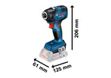 Bosch Professional 18V System GDR 18V-200 - Atornillador de impacto a batería (Brushless, 200 Nm, tornillos Ø M6 - M16, sin batería, en caja)
