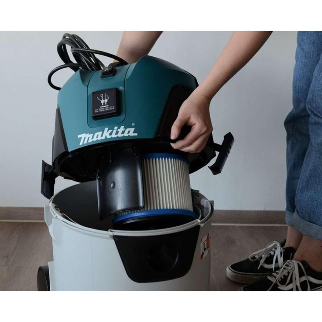 Makita VC2512L - Aspirador 25L 1.300W, Color: Azul, Negro y Blanco
