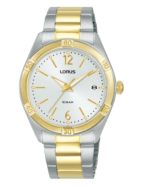 Lorus Reloj Analógico de Cuarzo para Mujer con Pulsera de Acero Inoxidable, Plata/Oro