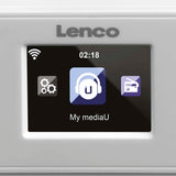 Lenco KCR-2014 - Radio (Internet, Digital, FM, PLL, 4W, 6,1 cm (2.4"), 23,7 cm) Color blanco