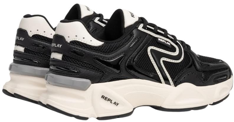 REPLAY Destiny W Fine, Zapatillas Mujer, 008 Blanco y Negro, 37 EU