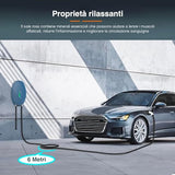Avilia Cables de Carga para Coche eléctrico y vehículos de Tipo 2, trifásicos – Columna Impermeable para Carga rápida, Compatible con Todos los vehículos eléctricos de 11 kW, 6 Metros