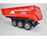 Carson Carson-500907216 500907216 Fliegl Stone Master Camión volquete-Compatible con Tamiya, Modelo ensamblado, Accesorios a Escala 1:14, Color Rojo