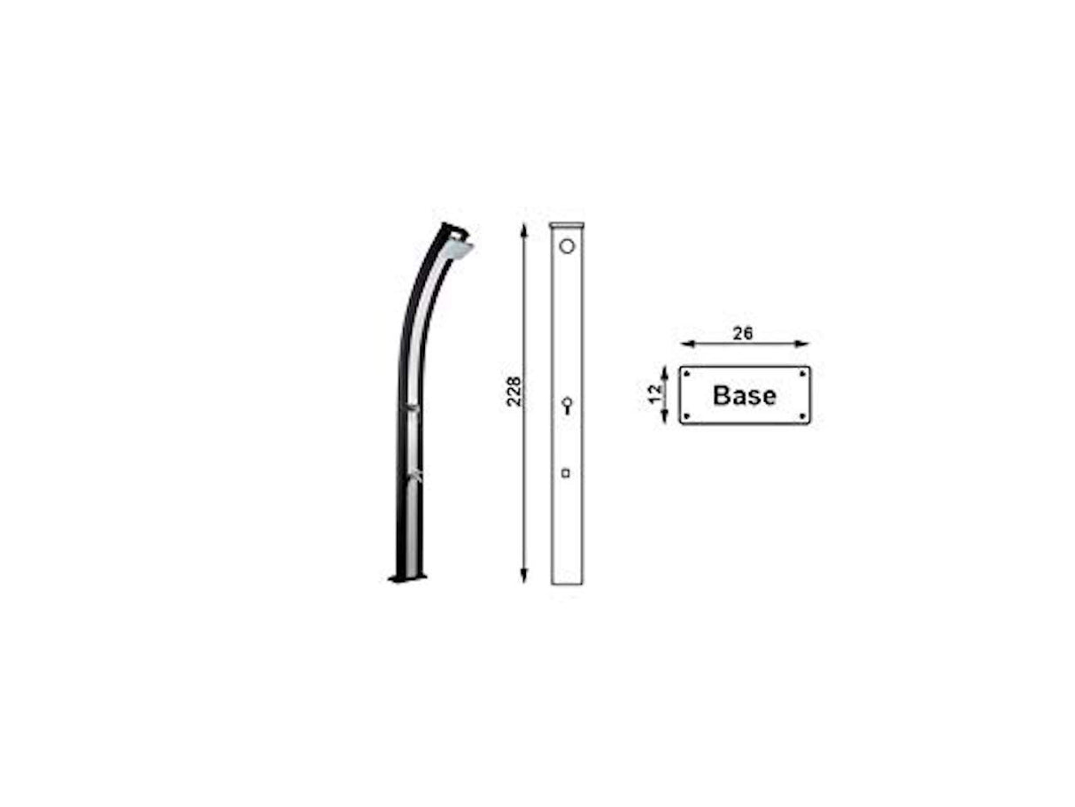 Formidra DS-A122BN – Ducha Solar – Colección Spring – 30 L – Antracita/Acero Inoxidable – Ligereza y diseño, Color, 228 cm (DS-A122VO)