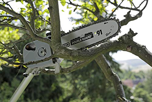 IKRA Herramienta multifunción a Gasolina IBKH 33, 4en1, Incl. prolongación, Lima de Cadena y Placa de protección