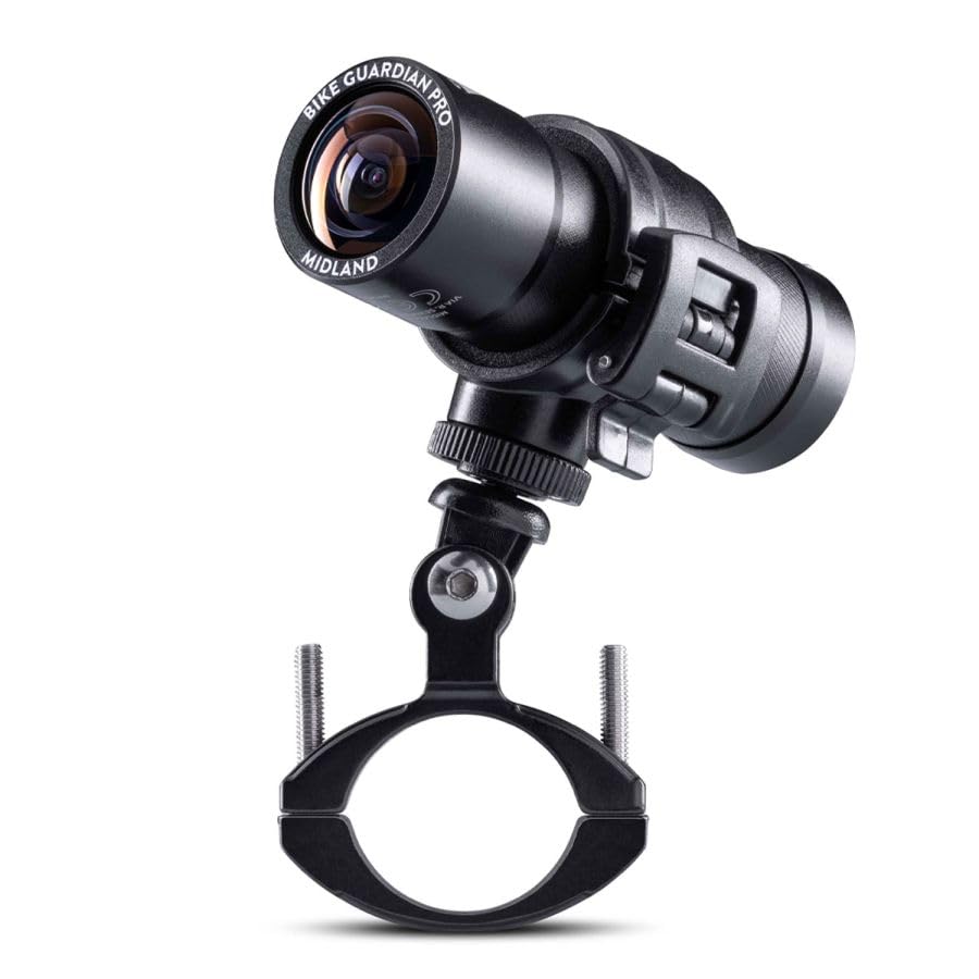 Midland - Bike Guardian PRO, Dashcam y Cámara Acción Moto 2K, Cámara Coche Grabadora y Moto con Sensor Sony, Estabilización Avanzada, Impermeable IP65, Streaming en Vivo, 2H Autonomía, Accesorios Moto