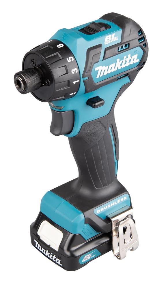 Makita DF032DSAJ drill Negro, Azul 1 kg - Taladro eléctrico (1 cm, 2,8 cm, 35 Nm, 21 Nm, 2,5 m/s², 450 RPM)