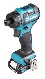 Makita DF032DSAJ drill Negro, Azul 1 kg - Taladro eléctrico (1 cm, 2,8 cm, 35 Nm, 21 Nm, 2,5 m/s², 450 RPM)
