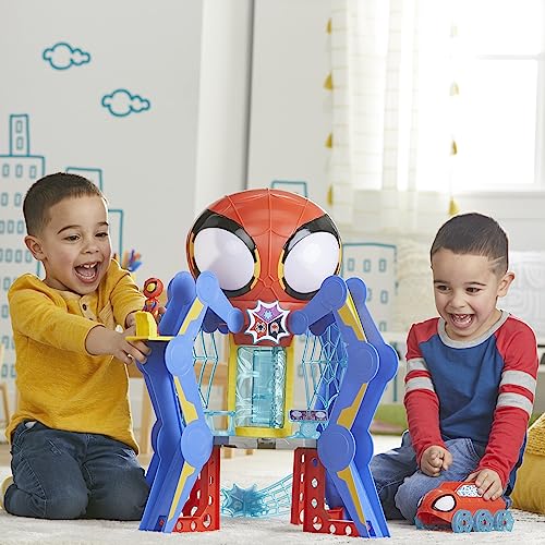 SPIDEY AND HIS AMAZING FRIENDS Marvel Aracnocuartel de los Web-Spinners - Set de Juego Infantil con Figura de Spidey, vehículo y Accesorios