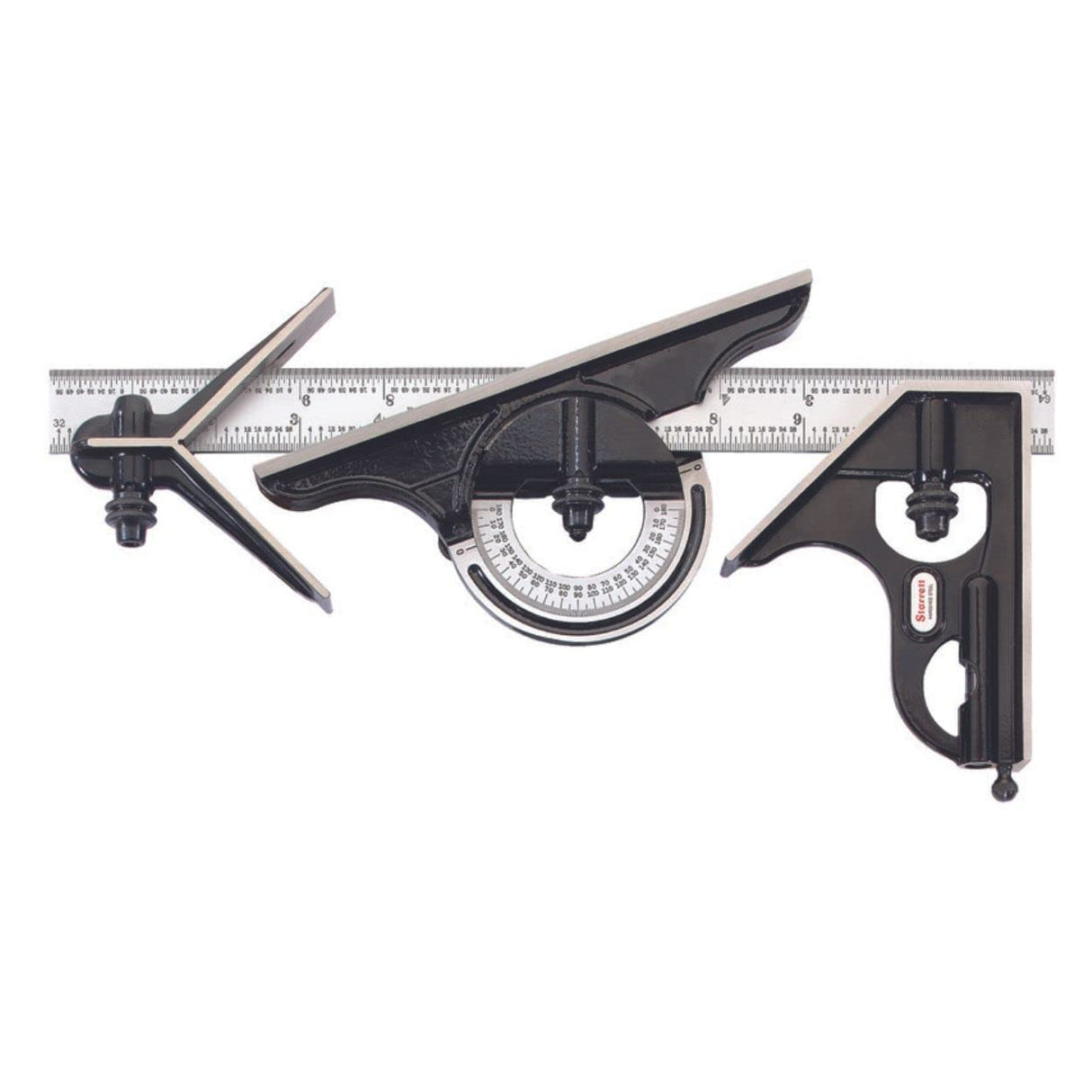Starrett C434 – 12 – 4R combinación Set con cuadrado, centro y marcha atrás transportador