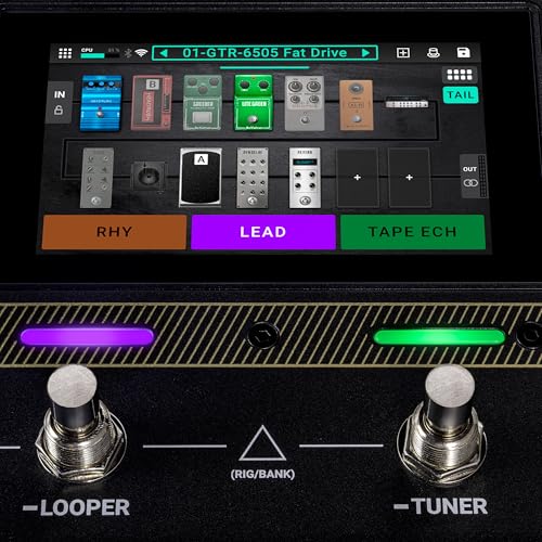 HeadRush Flex Prime - Pedal Multiefectos para Guitarra y Bajo y Procesador de Modelado de Amplis con Pantalla Táctil, Looper, WiFi, Bluetooth y USB