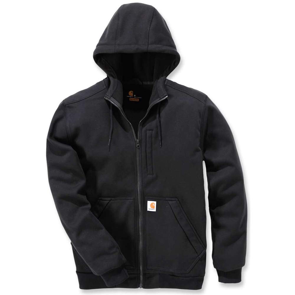 Carhartt Sudadera Wind Fighter, Full-Zip, Relaxed Fit, tejido de grosor medio Para Hombre, Negro, M