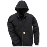 Carhartt Sudadera Wind Fighter, Full-Zip, Relaxed Fit, tejido de grosor medio Para Hombre, Negro, M