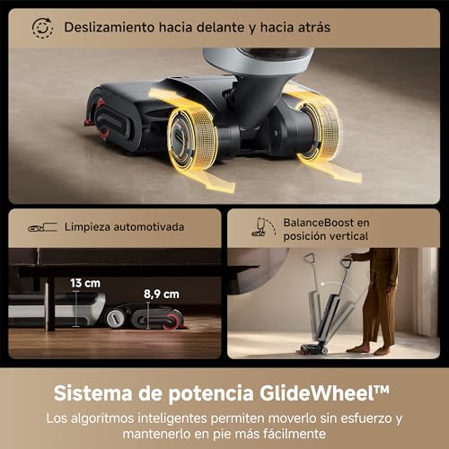 DREAME H15 Pro Heat Aspirador en Seco y Húmedo, Limpia con Agua a 85 °C, Brazo Robot GapFree IA, Detecta por RGB, 22K Pa, 0 Enredos, Lava el Cepillo a 100 °C, Seca a 90 °C en 5 min, Navega con la App