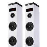 NGS Sky Charm White- Torre de Sonido Bluetooth 50W con Mando a Distancia, Entrada Óptica, USB, Radio FM y AUX IN (Color Blanco)