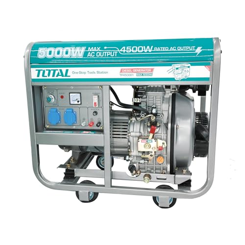 TOTAL - Generador Electrico Diesel | 5000 W | Grupo Electrogeno Silencioso | Monofasico | Mod. Tp450001