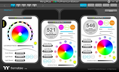 Thermaltake Riing Plus 12 RGB - Kit de ventilación, Color Negro