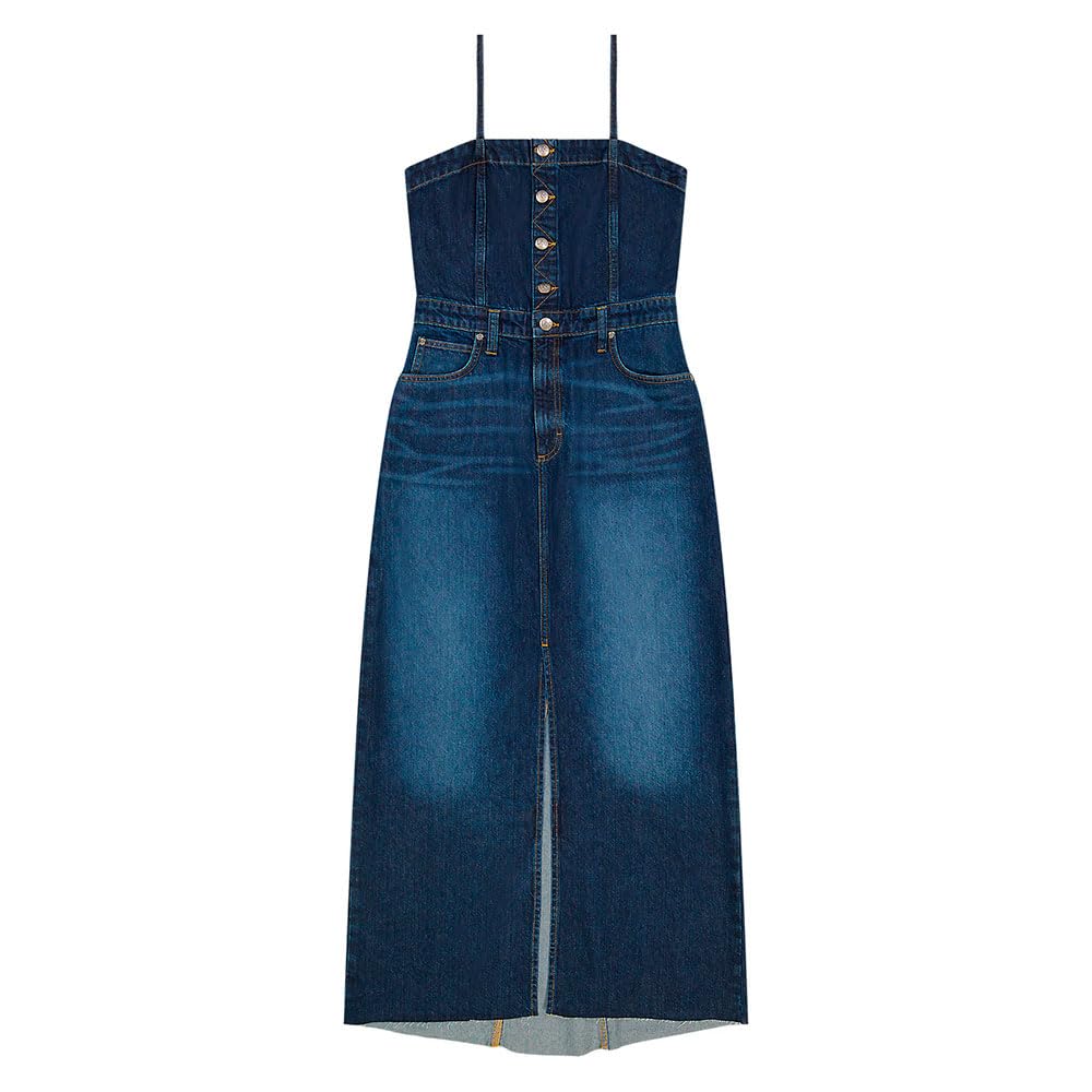 Lee Maxi Denim Dress Vestido Informal, Dark Fusion, XS Mujeres