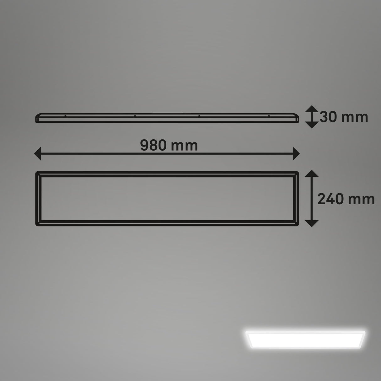 BRILONER - Plafón LED, Panel LED, Ultra Plano, Efecto Retroiluminación, Luz Blanca Neutra, 36W, 4800 Lúm, Luces Habitacion, Rectangular, Cocina, Luz, 98x20 cm, Blanco