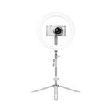 KODAK LED Selfie Ring Light - Trípode, Smartphones de 25 cm de Diámetro, Cámaras DSLR Pequeñas, Cámaras de Acción, Disparador Remoto, Brillo y Balance de Color Ajustables, 1600 Lúmenes - Blanco