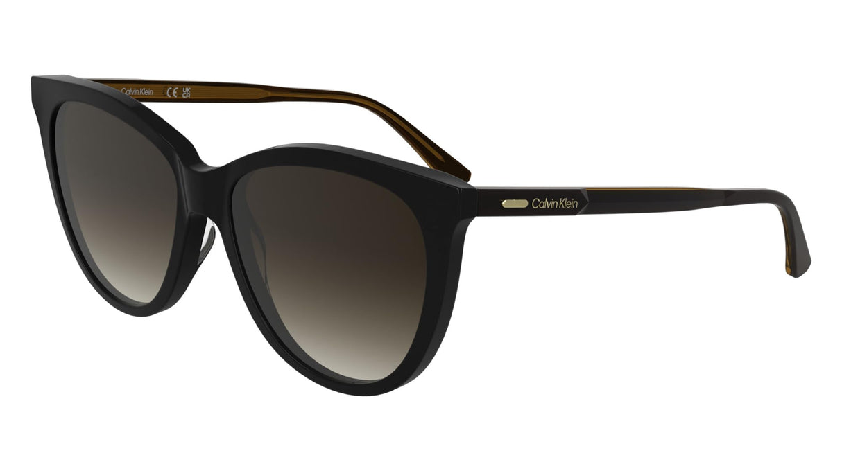 Calvin Klein Women's Sunglasses CK25508S - Black with Gradient Brown Lens
