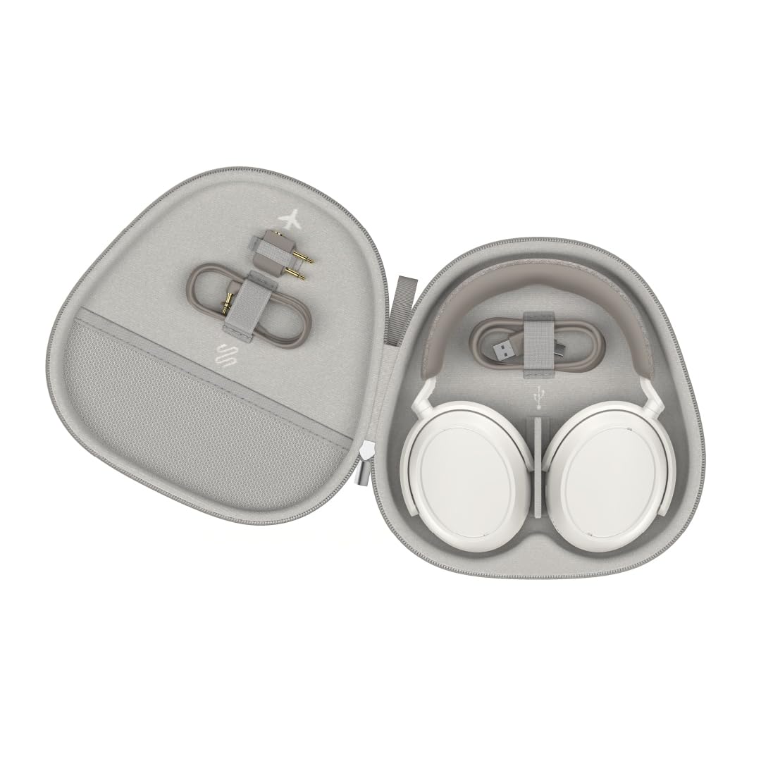 Sennheiser Auriculares MOMENTUM 4 Wireless, auriculares Bluetooth para llamadas nítidas con cancelación de ruido adaptativa, 60 horas de duración de la batería, sonido personalizable - Blanco