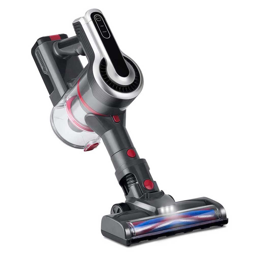 Ufesa AE4829 Valley Aspirador Escoba Sin Cable, Autonomía 40 min, Batería Litio 29.6V, 2 Velocidades, Cepillo Motorizado, Cuerpo Desmontable, Sistema Ciclónico, LEDs, Rojo/Negro