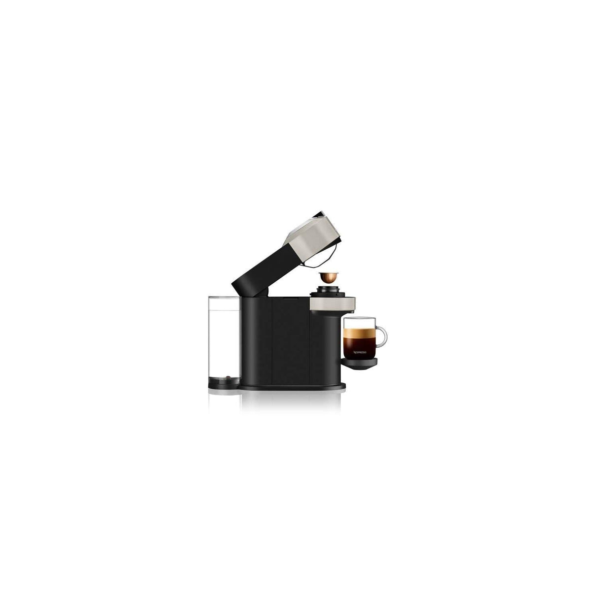 KRUPS Vertuo Next YY4298FD Cafetera exprés para cápsulas Nespresso, 5 tamaños de taza, 1,1 litros, color gris claro