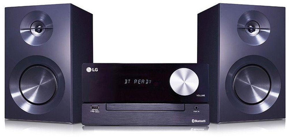 LG CM2460 - Microcadena, 2x50W, 2 Vías, 80 Hz-20 kHz, USB, Reproducción de CDs y USBs, Radio FM, Cadena de Música, Cadena para Fiestas, Panel LED, Sonido Personalizado, Color Negro