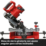 Einhell Sierra de tracción, vaivén e inglete con batería TE-SM 36/8 L Li-Solo Power X-Change (36V, hoja de sierra Ø 216, mesa giratoria, función de tracción, láser de línea de corte, sin batería)