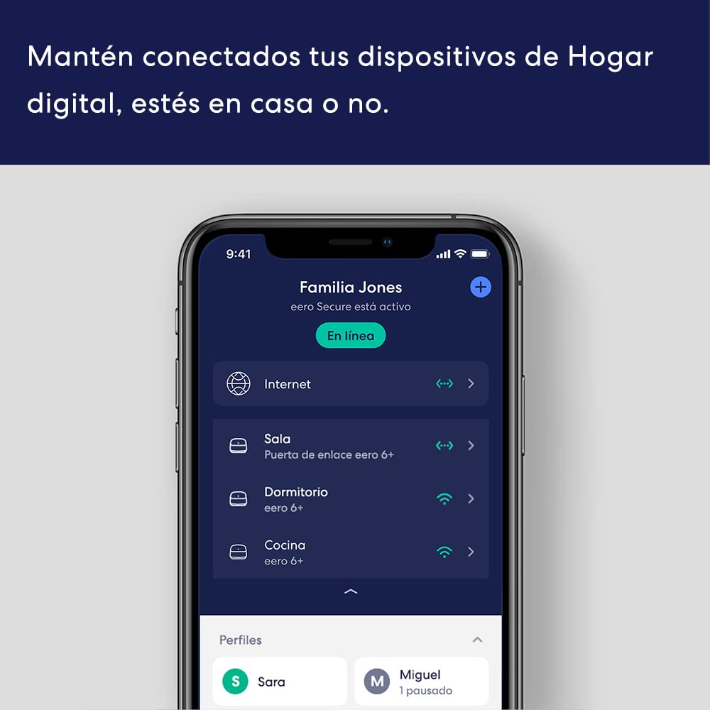 Router wifi de malla eero 6+ de Amazon | Con Ethernet de 1 Gb/s, 420 m2 de cobertura y capacidad para conectar más de 75 dispositivos | pack de 3, modelo de 2022
