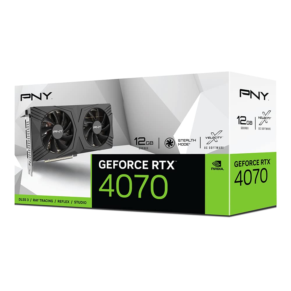 PNY Tarjeta gráfica GeForce RTX™ 4070 12GB Verto Dual Fan DLSS 3