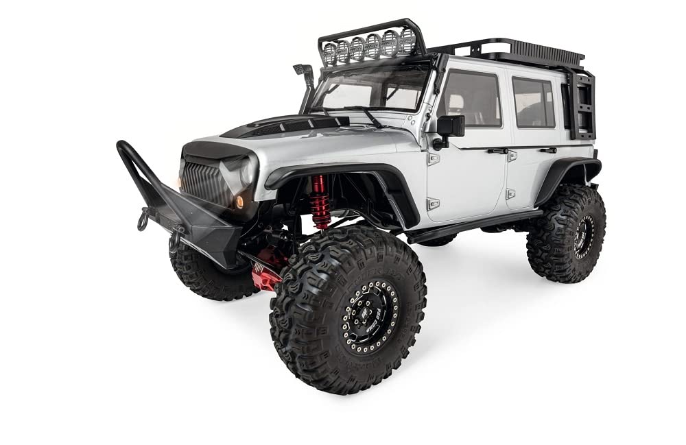 Carson 500409078 1:8 Adventure Crawler RTR Plata - Coche teledirigido, Coche RC, RC Crawler, Incl. Pilas y Mando a Distancia, RC Offroad