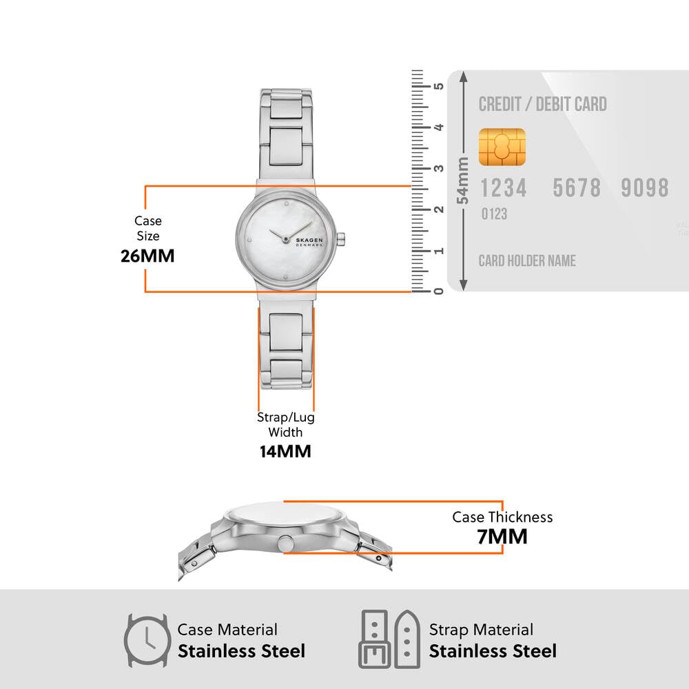 Skagen Reloj Analógico para Mujer de Cuarzo con Correa en Acero Inoxidable SKW3168