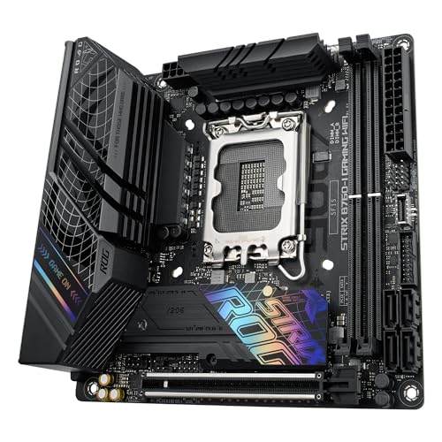 Asus ROG Strix B760-I Gaming - Placa Base Mini-ITX Intel B760 LGA 1700, VRM de 8+1 Fases, DDR5, PCIe 5.0, Dos PCIe 4.0 M.2, WiFi 6E, Ethernet 2.5G, USB 3.2 Gen 2x2 Type-C, AEMP II, RGB