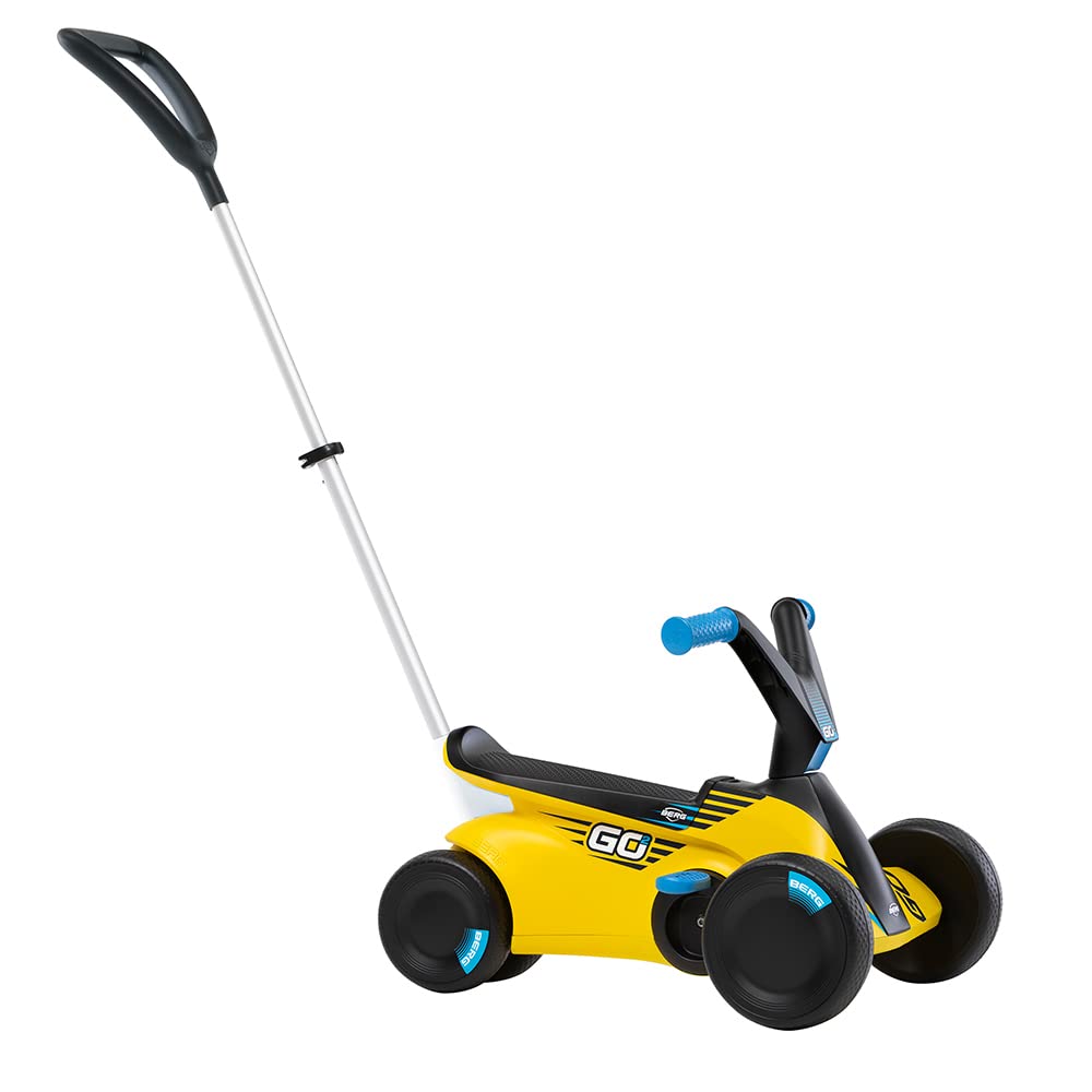 BERG Toys GO2 - Go Kart 2 en 1 2 en 1 para bebés y niños pequeños, para Interiores y Exteriores, 4 Ruedas, Juguete para niños de 10 a 30 Meses, Amarillo