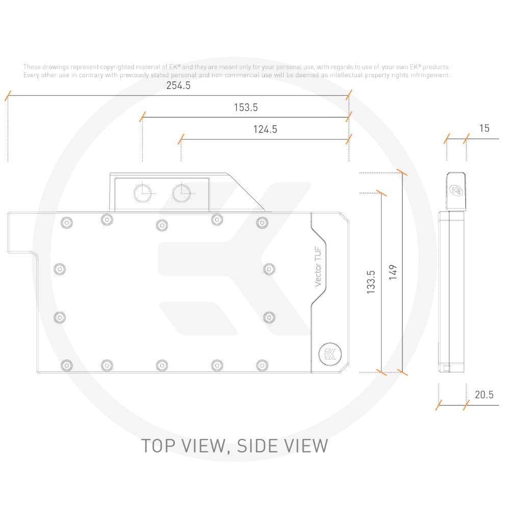 EK Water Blocks compatible EK-Quantum Vector TUF RTX 3070 D-RGB - Nickel + Acryl